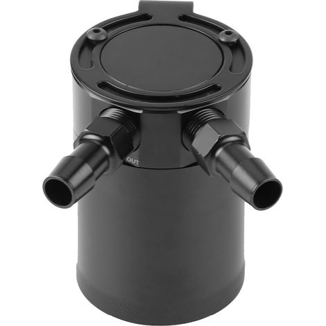 Filtre à huile universel en alliage d'aluminium compact à chicane 2 ports noir (1/5)