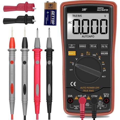 TRADE SHOP - Multimetro Digitale Retroilluminato Multi-test Tester Tensione Elettronico Automatico -