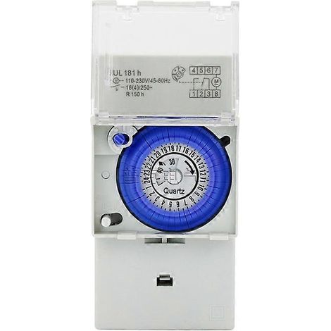 Relais mécanique, 110-230V SUL181H manuel/de contrôle 24 heures, compatible avec l'éclairage et les équipements. (1/5)
