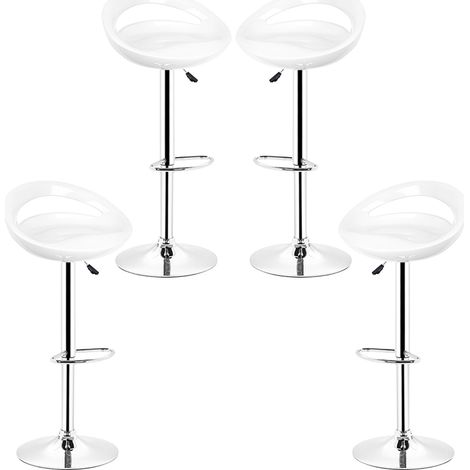 Aqrau Tabouret de Bar Lot de 4 reglables en Plastique ABS Gris, Hauteur reglables sur poignee 84-104 cm