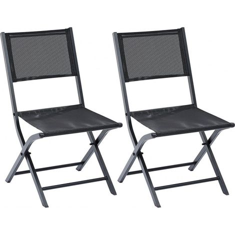Lot de 2 chaises Modulo structure aluminium coloris noir Wilsa Garden (1/3)