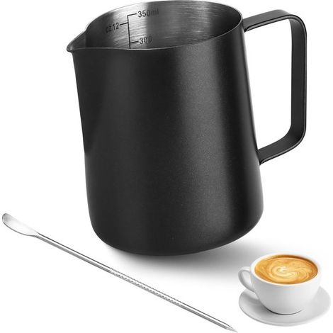 350 ml Milchschale aus Edelstahl – Geeignet für Abpumpnadeln – Schwarz (1/5)