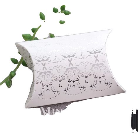 Süßigkeitenboxen, faltbares Design, umweltfreundliches Material, Silberne Blume, 100Stück-b (1/2)