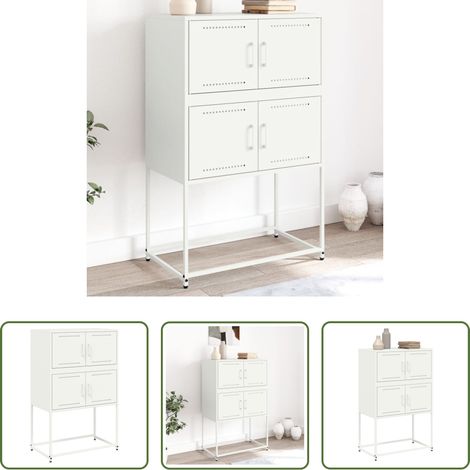 Stahl - Sideboard Weiß 68,5x38,5x107 cm Stahl (1/5)