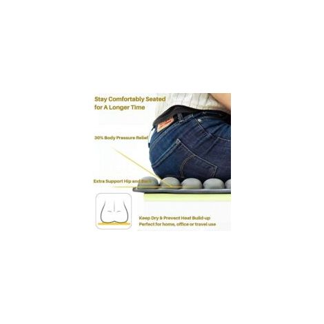 Cojín de aire para coche, cojín portátil para silla de oficina, cojín para silla de ruedas, cojín ortopédico antiescaras, 45,7 x 45,7 x 2,5 cm, azul - Crezuo