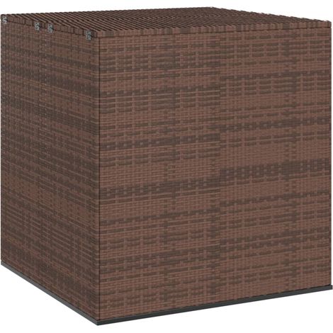 Boîte à coussins de jardin-Coffre de rangement-Stockage Rangement Résine tressée 100x97,5x104cm Marron 928850 (1/5)
