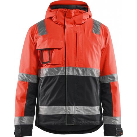 Veste de travail hiver haute visibilité stretch 4870 - Rouge fluo/Noir S (1/5)