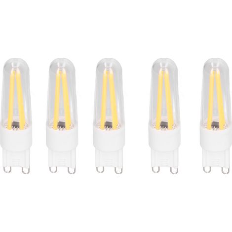 Packung mit 10 G9-Glühlampen mit langem Glühfaden, warmweißes Licht, CE+ROHS-zertifiziert, 220 V, für Kronleuchter, Deckenleuchten, Wandleuchten und Tischlampen (Modell G901014) (1/5)