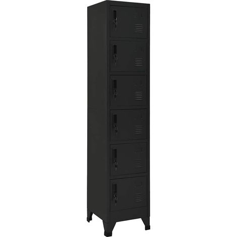 Taquilla de acero negro 38x40x180 cm vidaXL (1/5)