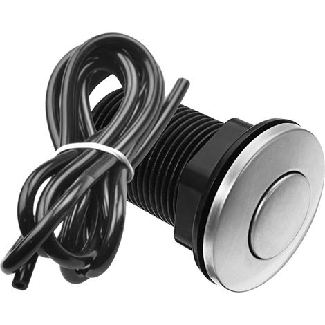 Bouton pneumatique, inox, noir, pour broyeur de déchets (1/5)