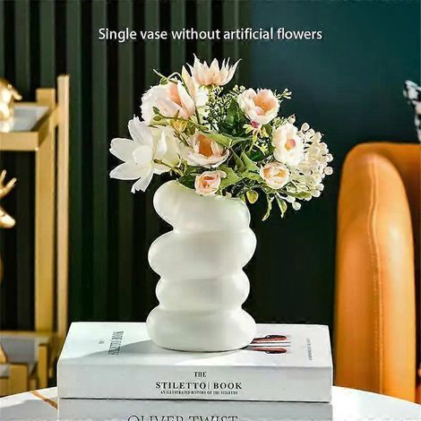 HONORNIC - Vase à fleurs en céramique Ins, vases hydroponiques nordiques, décoration de chambre créative, mini pots de fleurs en bouteille, ornement de bureau (1/5)