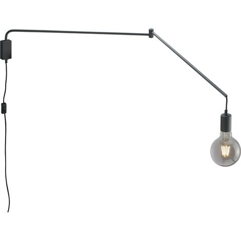 Applique articulee 1xe27 metal noir mat bras pivotant 150 cm - trio - line (1/4)