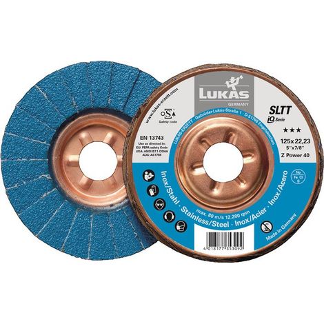 Rondella dentellata SLTT Z Power D.125mm K.40 fl.INOX ZK LUKAS (Per 10)