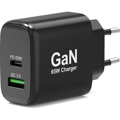 GaN USB-C & USB-A wall charger - PORT DESIGNS - 902104EU - 65 W - Black (1/5)
