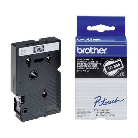Ruban encreur Brother TC TC-395 Couleur de ruban: noir Couleur de police:blanc 9 mm 7.7 m (1/3)