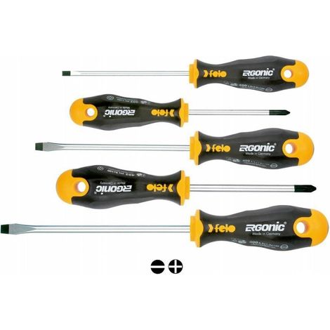 Felo Ergonic set di 5 cacciaviti ergonomici neri
