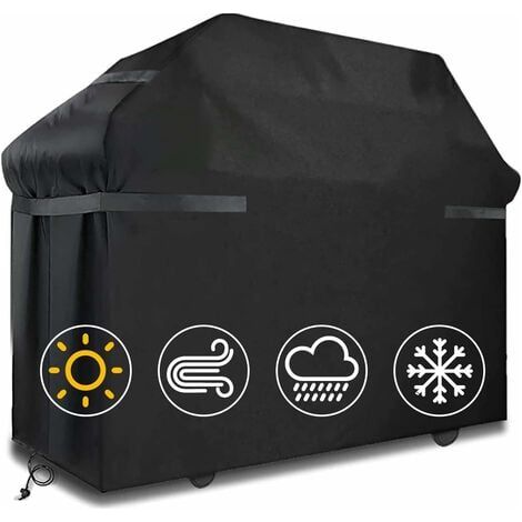 Housses pour Barbecue Housse de Barbecue étanche Couverture de Barbecue Coupe-Vent, indéchirable avec Sangles et Sac de Rangement (145x61x117cm) (1/4)