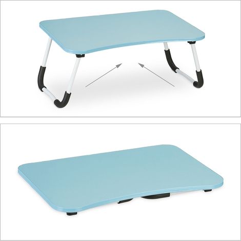 Mesa de cama portátil para ordenador insonorizada 60 x 40 x 27 cm confort ergonómico integral de MDF azul 130013394 (1/4)