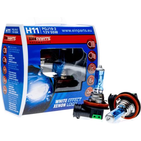 Bombillas halógenas EinParts H11 12 V 6000 K blanco frío 55 W PGJ19-1 (2 unidades) (1/5)