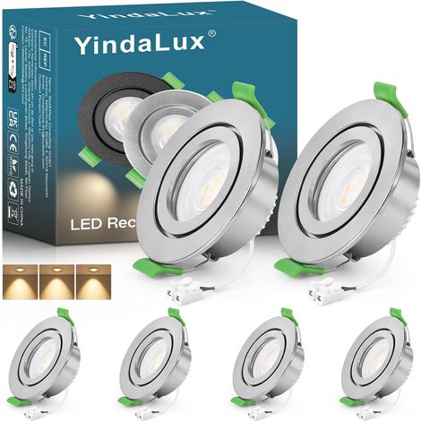Spot led encastrable GU10 cadre IP65 incl.5W Module LED 4000K, Spot encastrable 230V Blanc mat Spots de plafond Rond plat Spot 68mm Trou pour extérieur-intérie, Lot de 6, Non dimmable (1/5)