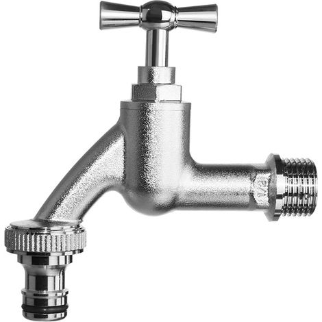 Raccord adaptateur pour tuyau d'arrosage extérieur en laiton massif pour robinet de jardin (1/4)