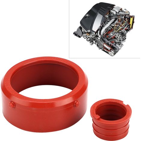 Dichtungssatz für Turbo-Ansaugkrümmer aus rotem Gummi, kompatibel mit Mercedes OM642 A6420940080, Krümmerdichtung, Motorteil (1/5)