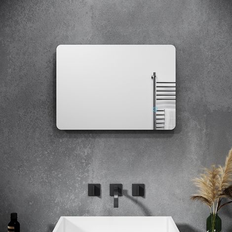 SONNI Badspiegel Led Beleuchtung 50x70cm Badezimmerspiegel mit Led Wandspiegel Kaltweiß (1/5)