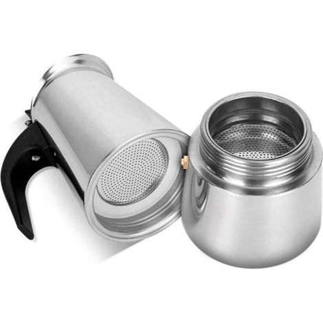 Cafetière portable d'extérieur Cafetière italienne 12 tasses en acier inoxydable compatible tous types de feux 12 tasses 600ml (1/4)