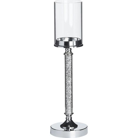 Kerzenständer ABBEVILLE Glas 48 cm Silber (1/5)