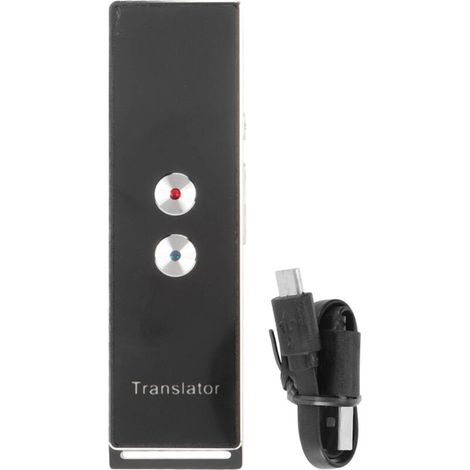 Traducteur Vocal Intelligent Bluetooth 5.0, 74 Langues et 70 Accents, Haute Précision pour Voyage, Noir