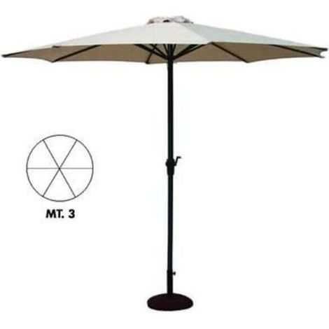 OMBRELLONE TONDO DIAM 300 CM IN METALLO CON MANOVELLA PALO 48 MM FER 102674 (1/5)