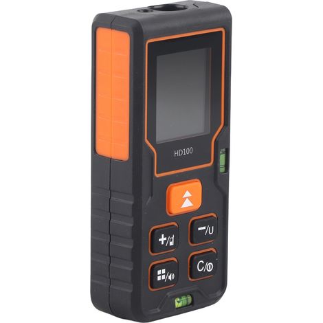 HD100 Tragbarer Infrarot-Laser-Entfernungsmesser mit LCD-Bildschirm, Doppelwasserwaage und digitalem Distanzdetektor für präzises Arbeiten (1/5)