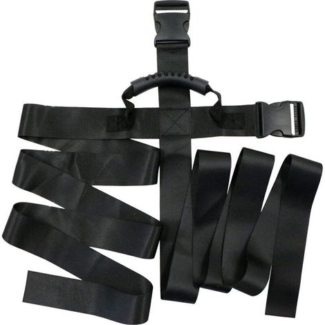 Sangle Transport Boîtes Réglable Meubles - 1 Ceinture de Déménagement Noire avec Poignées, Sangles de Levage pour Le Déplacer et Le Soulever, Convient pour Les Objets Lourds, Les caisses etc. (1/4)