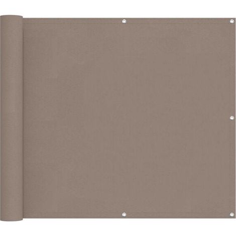 Paravent de balcon gris-brun, 100 x 600 cm, tissu Oxford. (1/5)