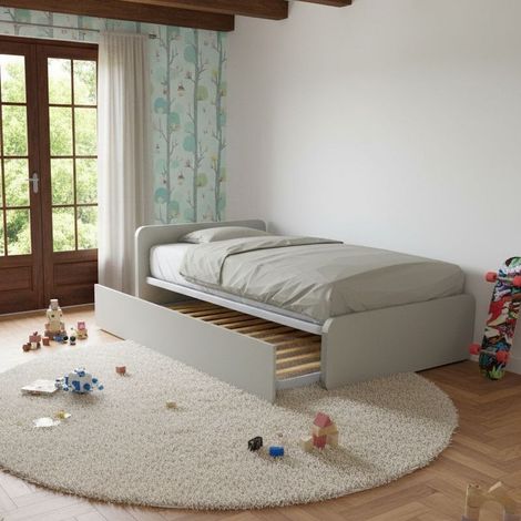 Letto 1 piazza e mezza con letto estraibile - Ecru cappuccino