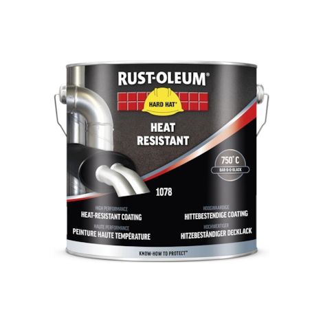 Peinture HARD HAT haute température 750°C - noir - 2.5 L - RUST-OLEUM