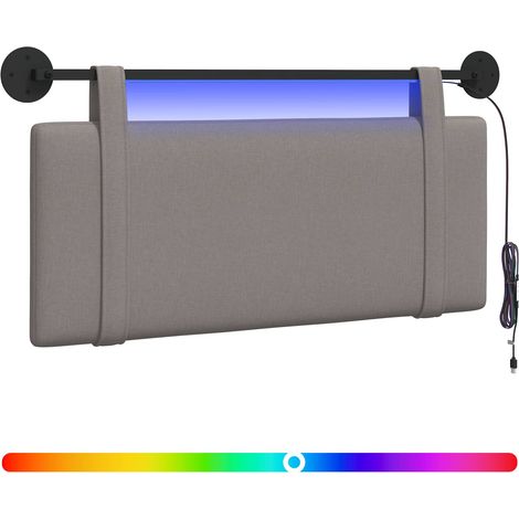 Maison Exclusive - Testiera sospesa Con luce LED Tortora Tessuto (1/5)