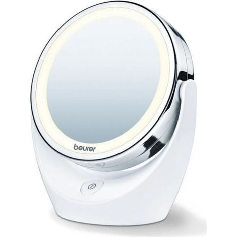 (Blanc et é)BEURER BS 49 - Miroir grossissant x5 cosmétique rotatif avec lumière LED (1/4)