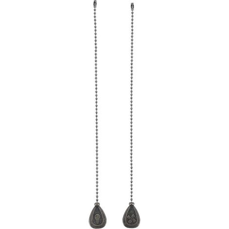 Ensemble de 2 chaînettes de ventilateur de plafond en bronze, rallonge décorative pour ventilateur, chaînette à boule perlée pour éclairage et ventilateur (1/5)