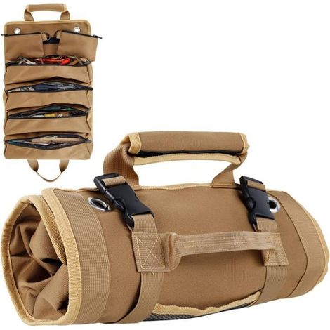 Sac roulant à outils 6 poches organisateur multifonctionnel pliable transportable pour mécaniciens menuisiers plombiers électriciens jardinage bricolage DIY travaux professionnels (1/5)