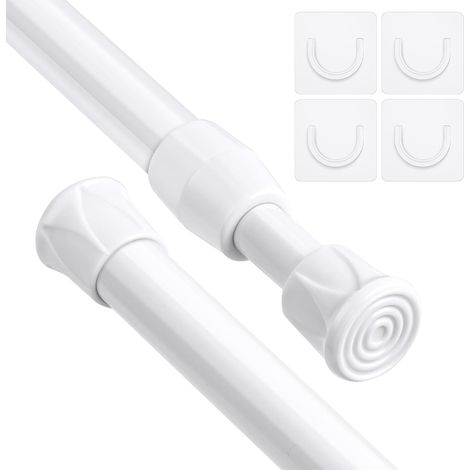 Tringle à Rideau, 2PCS Barre Extensible à Rideau Télescopique, 40-70cm Sans Percage Réglable Tringle Extensible pour Balcon/Chambre/Salle de Bain/Fenêtre/Penderie, Diamètre : 13 mm (1/5)