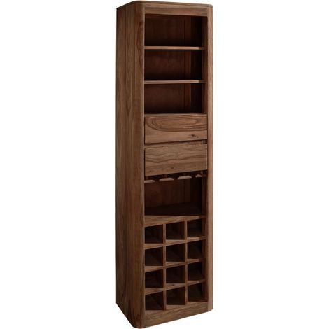 Regal Sheesham 50x36x180 rot-braun gebeizt TORONTO 149Massivmoebel24