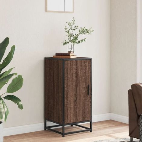 Meuble de Rangement Cuisine - Buffet Bas en Bois de Chêne et Métal, 35,5 x 35 x 76 cm, Design Industriel pour Salon ou Entrée (1/5)
