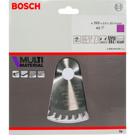 Lame de scie circulaire Bosch MultiMaterial 150x2,0x20 42Z - 2608640501