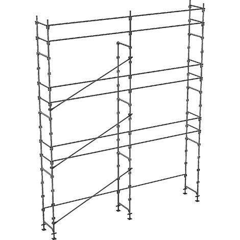 Echafaudage fixe de façade 56m² - Structure seule + Lisses - DUO56-S (1/4)
