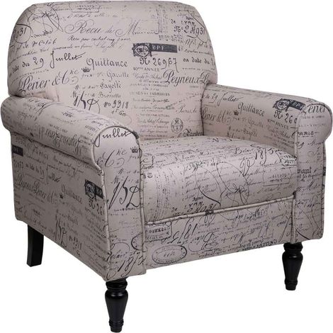 Sillón tapizado gris 75x77x89 (1/5)