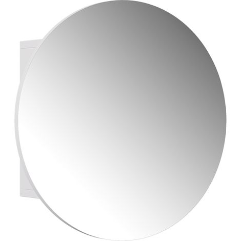 Specchio contenitore bagno Loki, Bianco, 50 x 50 cm con 2 scomparti, Vicco