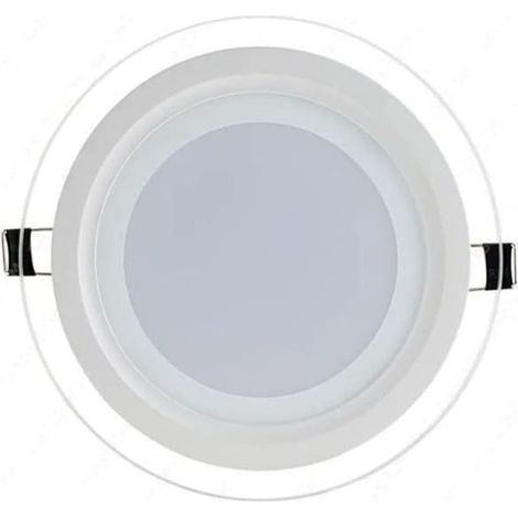 Faretto Led Incasso 6W Luce Fredda Cornice Rotonda Bianca 5dm Vetro FM-20053 (1/5)