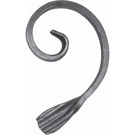 Demi volute pattes d'oie - Hauteur 120mm Largeur 80mm plat de 14x6mm - Fer forgé - À souder - DECO FER FORGE (1/5)