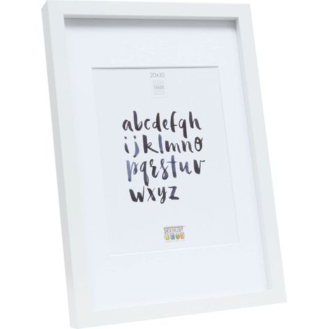 Deknudt Frames S40AK1-P1-20.0X30.0 - Portafoto Basic con passpartout, con modanatura alta, in legno/MDF, 32,4 x 22,4 x 2,96 cm, colore: bianco (1/5)